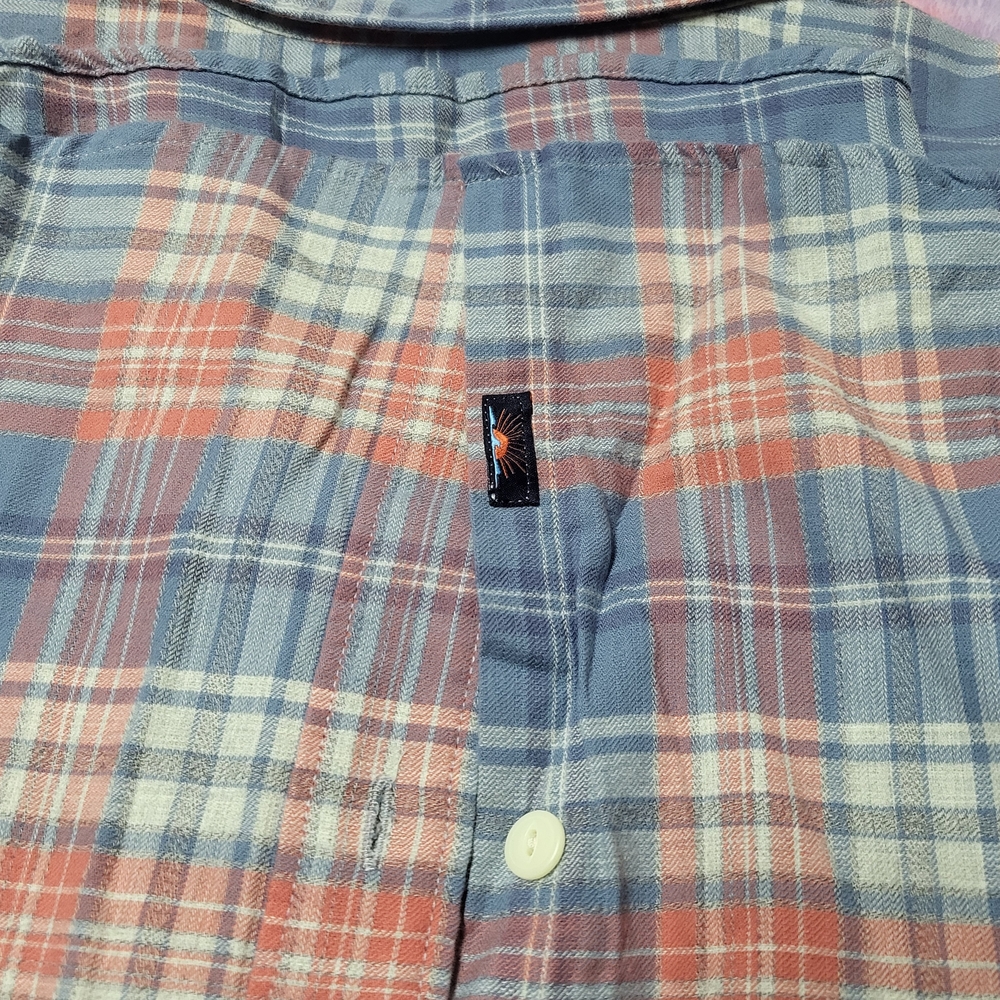 Faherty Blue and Red Plaid Casual Button Down Shirt Sz XL